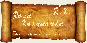 Rosa Kosanović vizit kartica